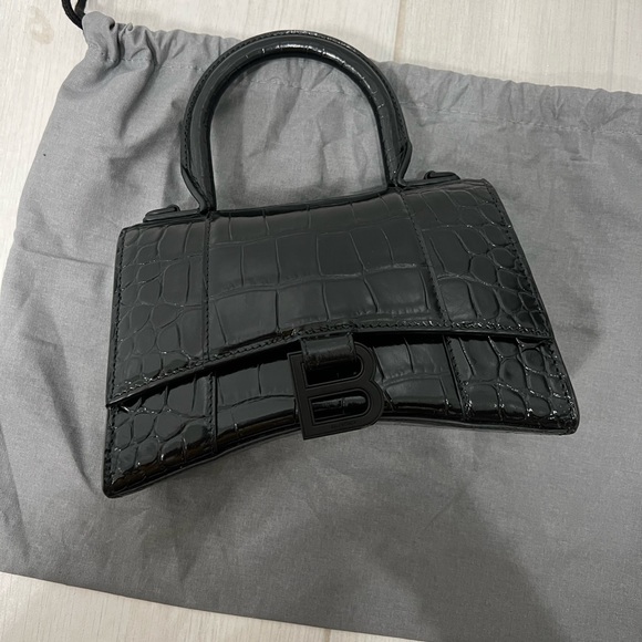 Balenciaga Hourglass XS Crocodile-Embossed Top Handle Bag - Picture 3 of 3